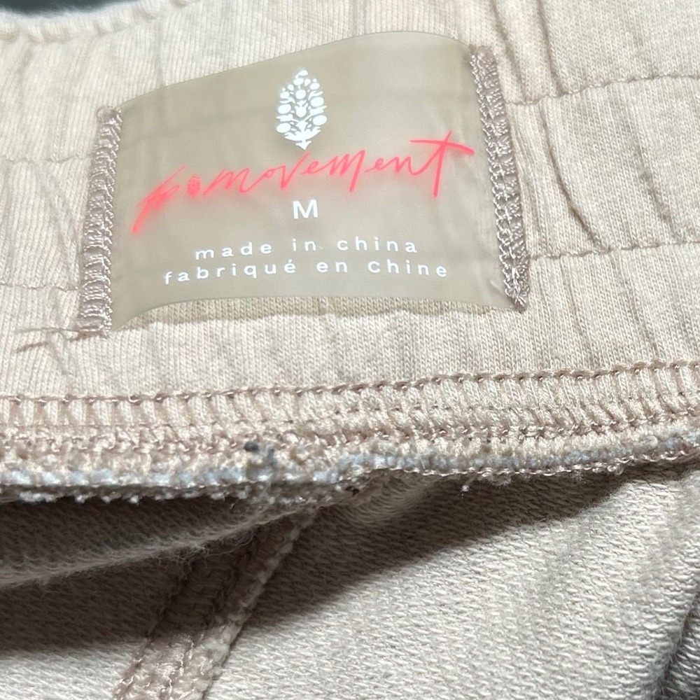 FP Movement Free People Cargo Sweatpants Blush Beige Drop Crotch Joggers Medium - Picture 2 of 5
